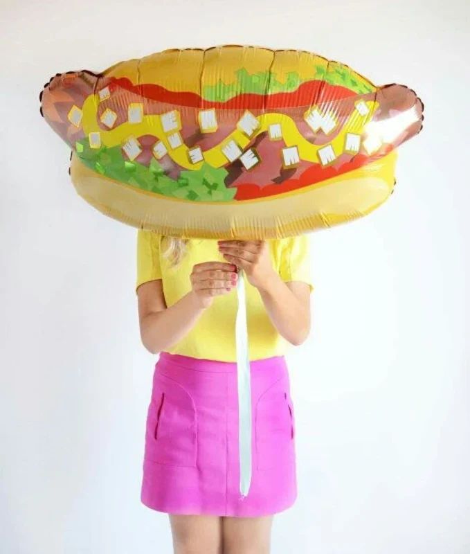 18 Inch Multicolor Funky Burger Shaped Foil Balloon (Pack of 1) - Image 2