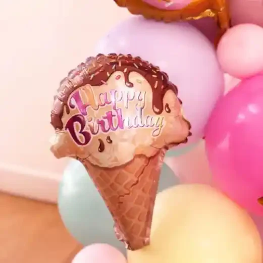 18 Inch Multicolor Funky Chocolate Ice-cream Shaped Foil Balloon (Pack of 1) - Image 2