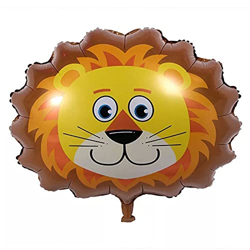 18 Inch Multicolor Mix Six Animals Head Jungle Theme Foil Balloon (Pack of 6) - Image 2