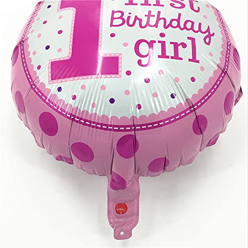 18 Inch Pink Printed 1St First Birthday Twins Girl And Boy Polka Foil Balloon . - Image 5