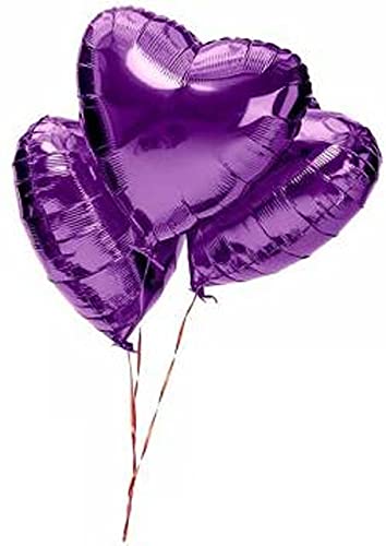 18 Inch Purple Heart Shape Foil Balloon - Image 3