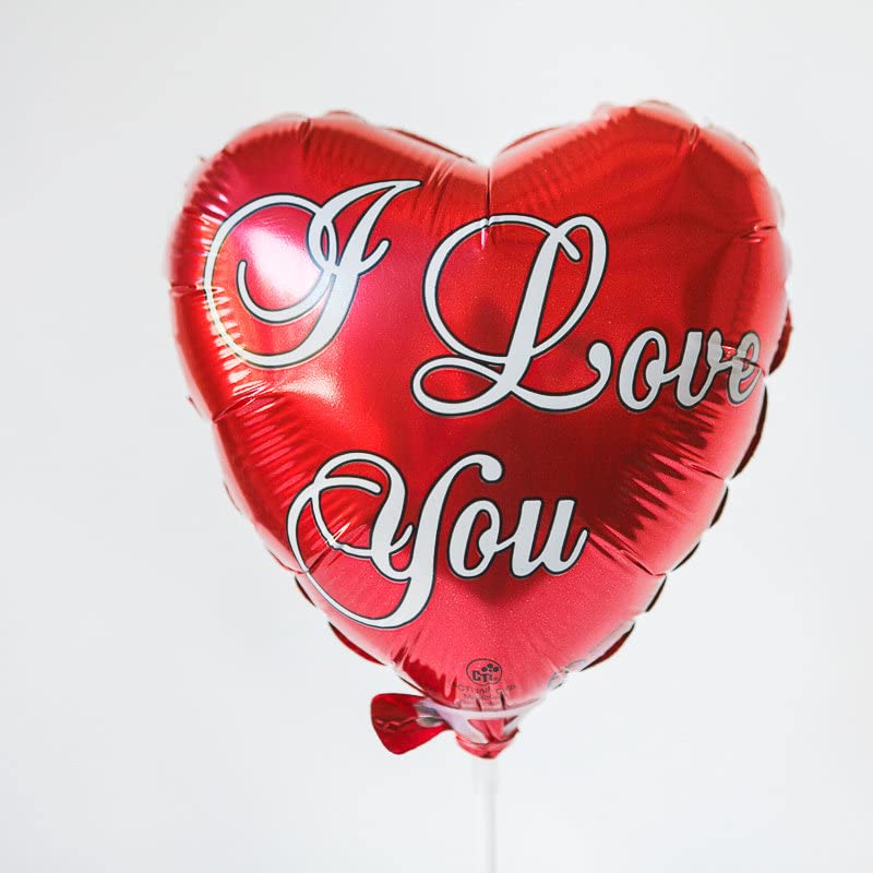 18 Inch Red Printed Heart Shape I Love You Foil Balloon (Pack of 5) - Image 2