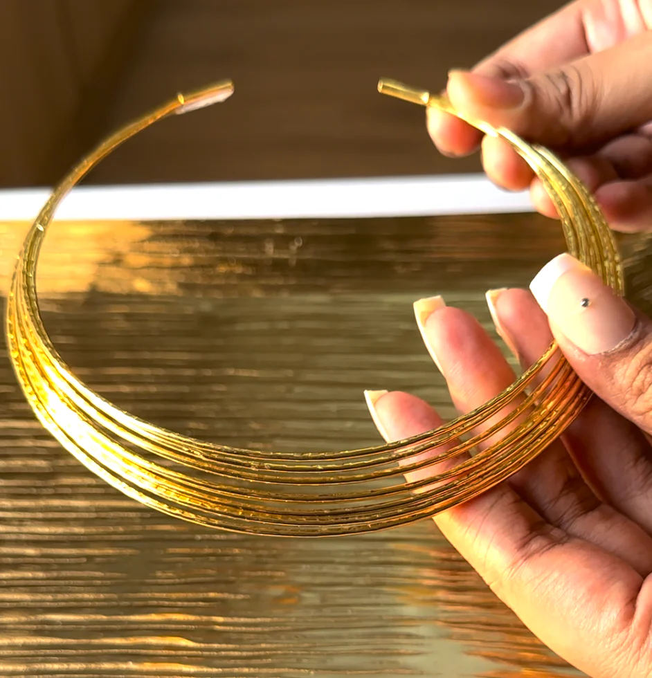 18K Gold Plated Anti Tarnish Brass Choker - Image 3