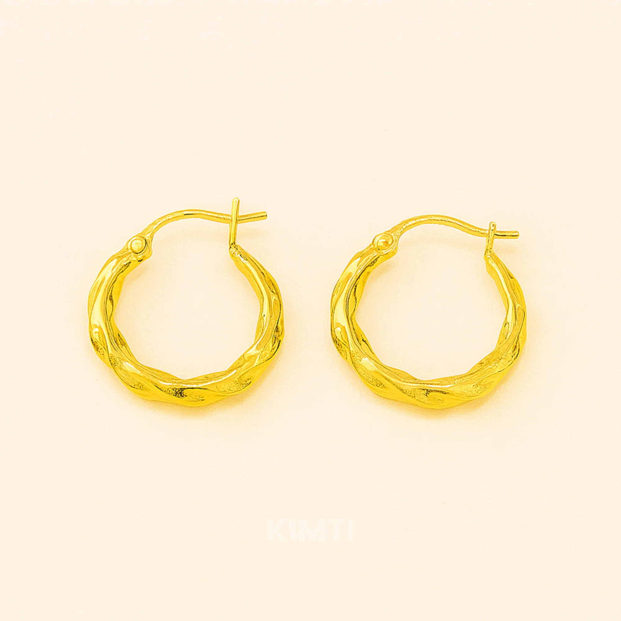 18k Gold Plated Creole Hoop Earrings - Image 4