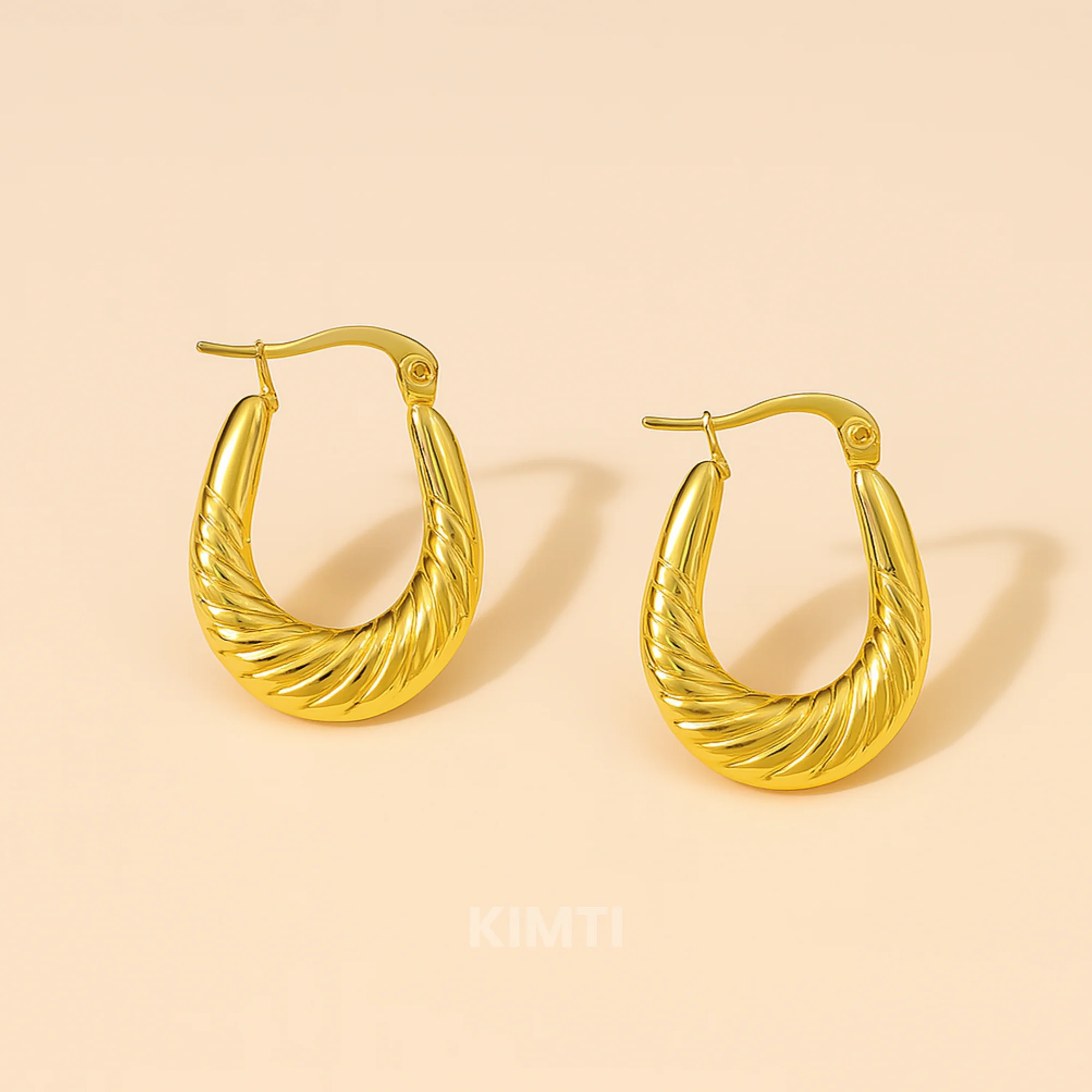 18k Gold-Plated Gilded Swirl Hoops Earring - Image 2