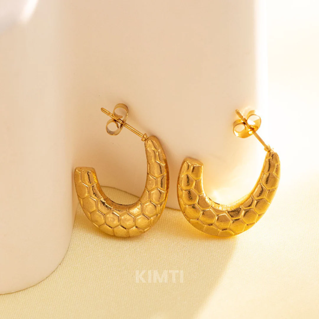 18K Gold Plated Gold Plated Quill Hoop Anti Tarnish Earring - Image 3