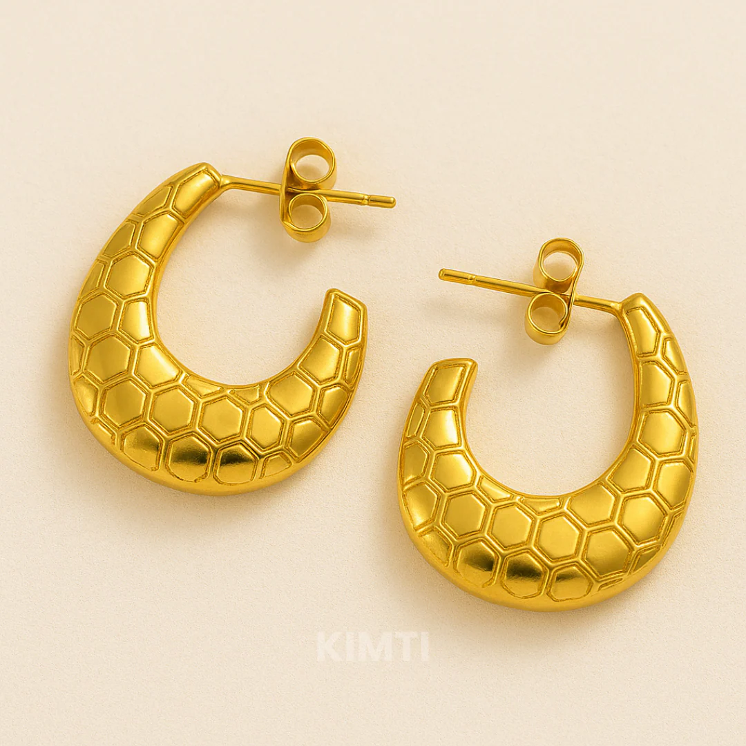 18K Gold Plated Gold Plated Quill Hoop Anti Tarnish Earring - Image 8