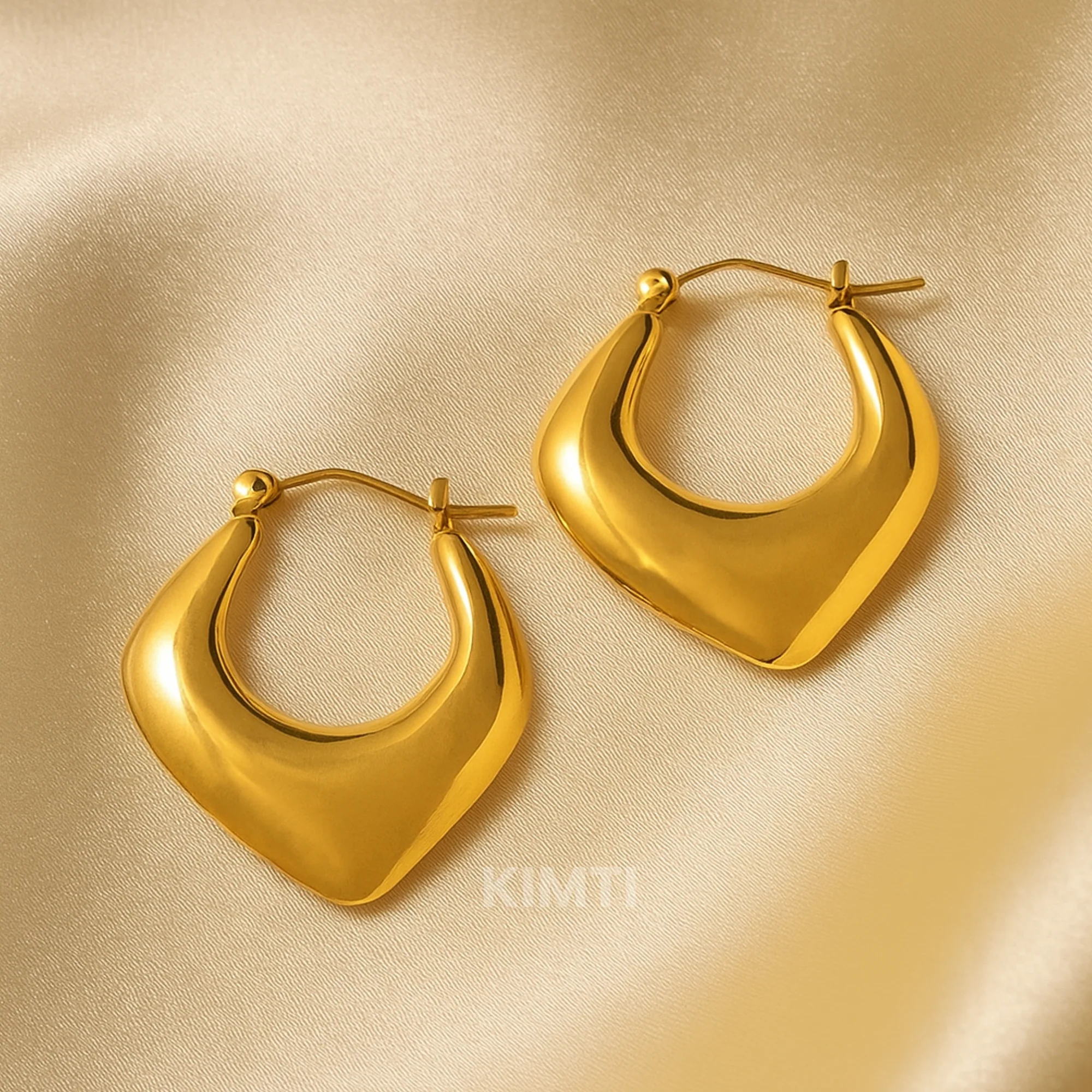 18K Gold Plated Hoops Anti Tarnish Earring - Image 2