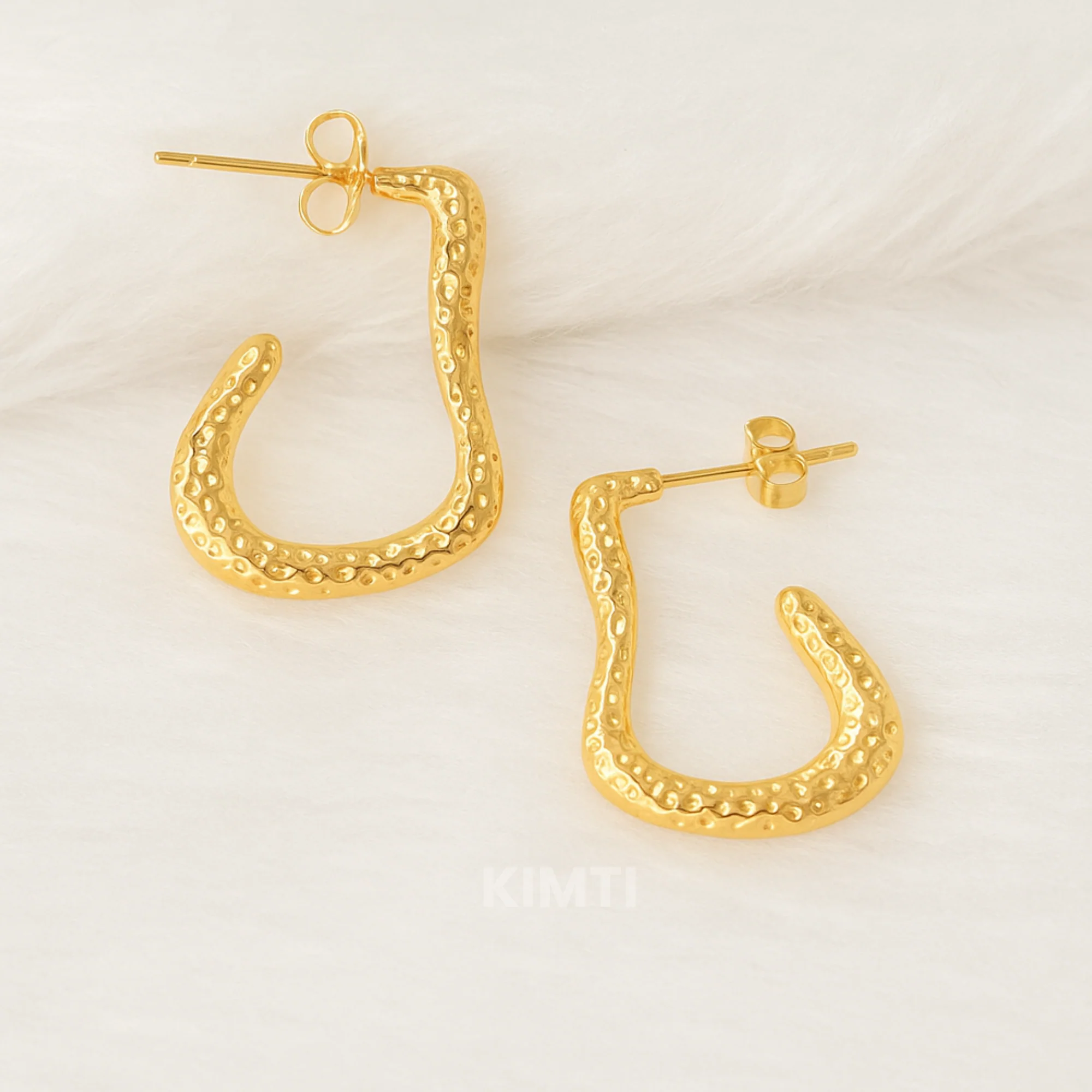 18K Gold Plated Huggies Earrings - Image 3