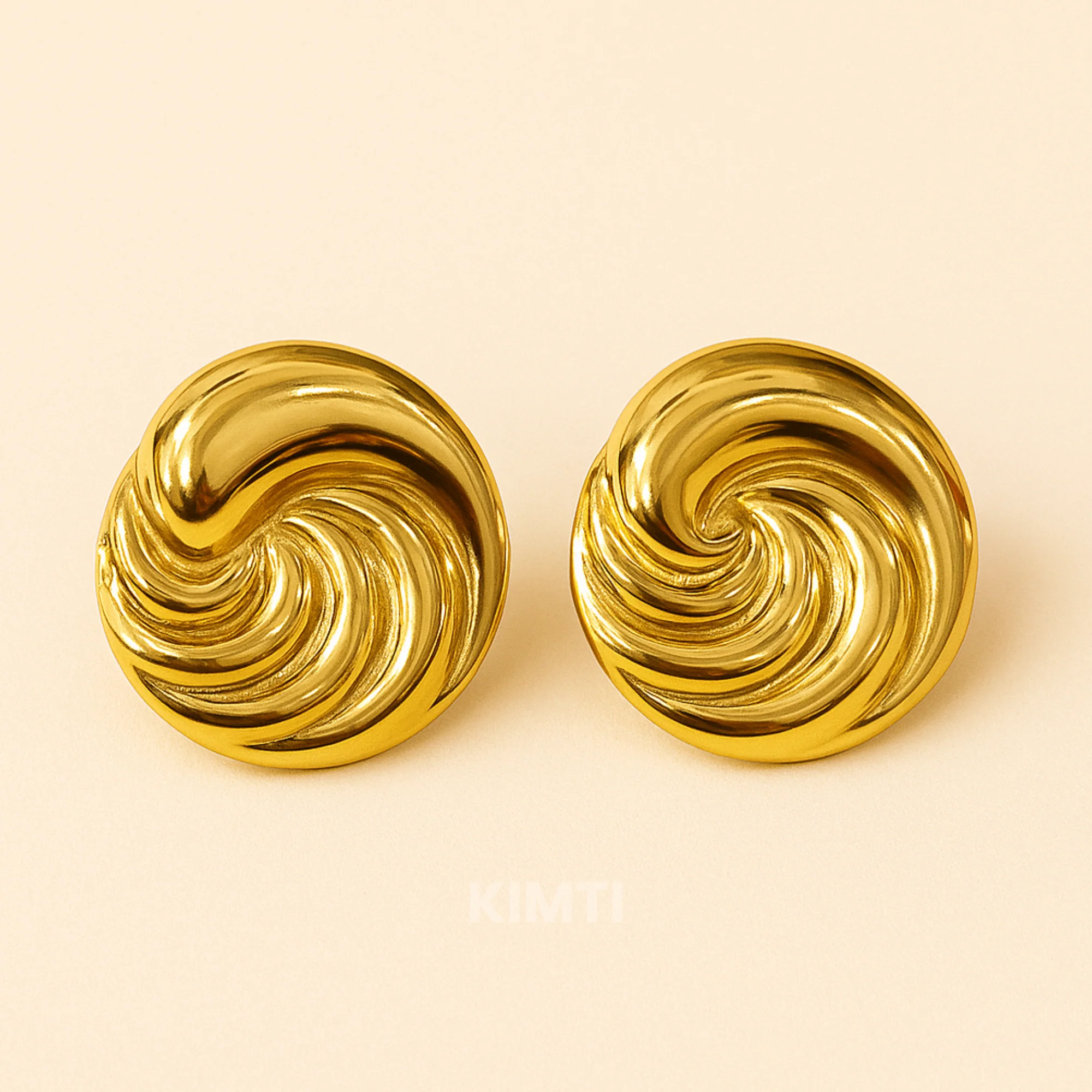 18k Gold Plated Luna Loop Earrings - Image 3