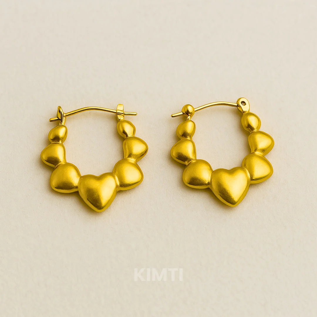 18K Gold Plated Lunar Hoop Golden Anti Tarnish Earring