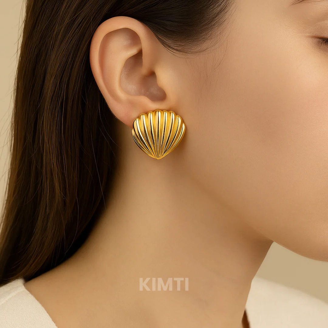 18k Gold Plated Quinn Heart Anti Tarnish Earring - Image 2