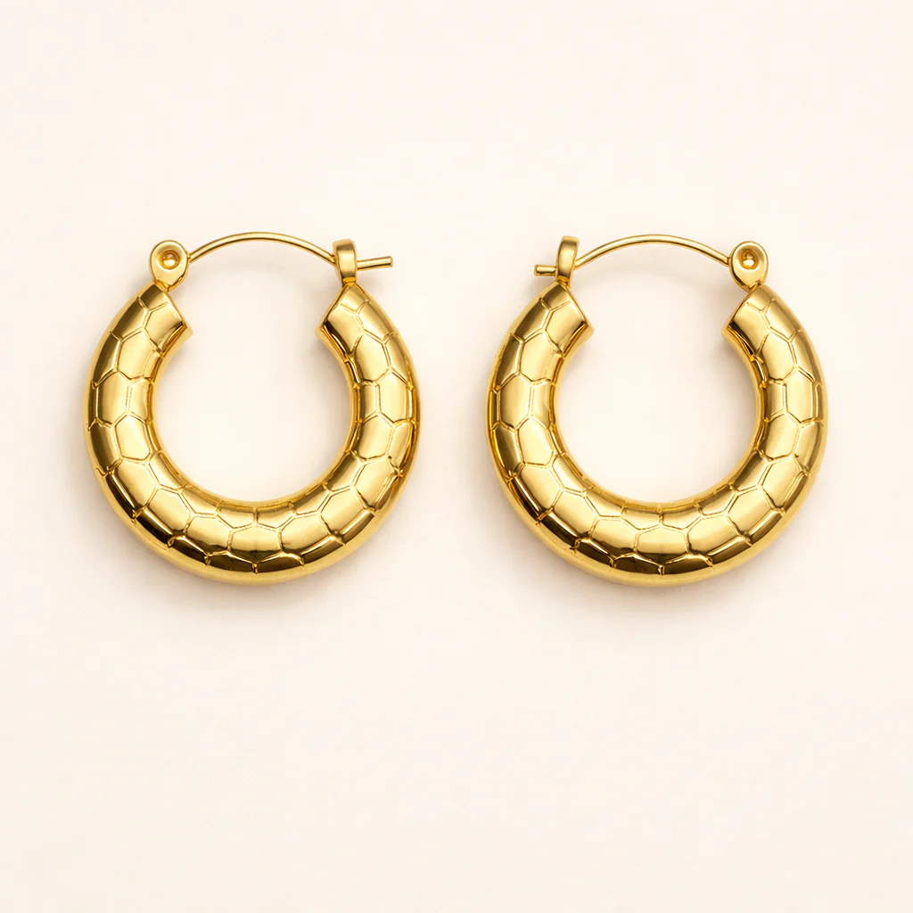 18k Gold Plated Serene Circle Earring - Image 11