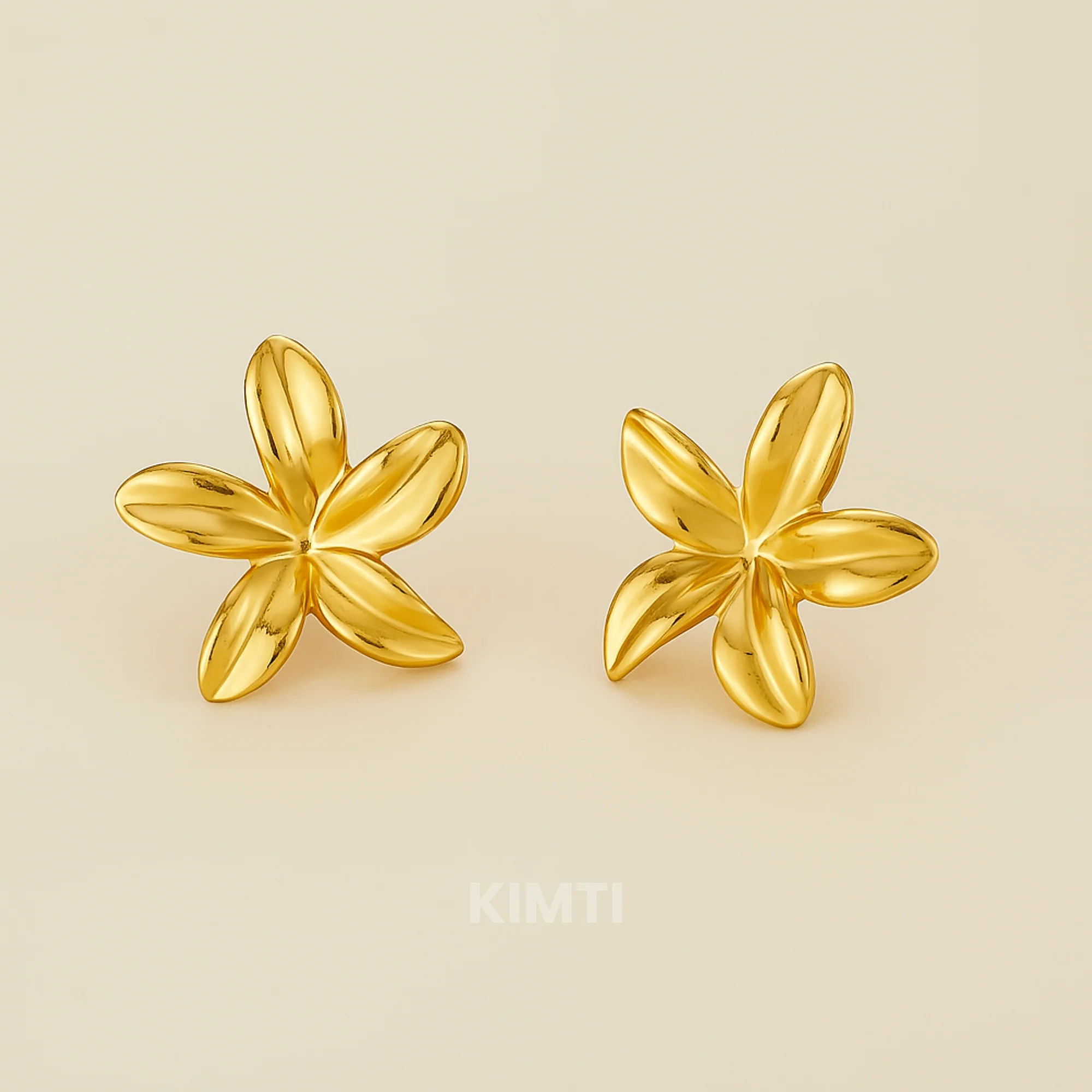 18k Gold Plated Sunburst Flower Gold Earrings - Image 5