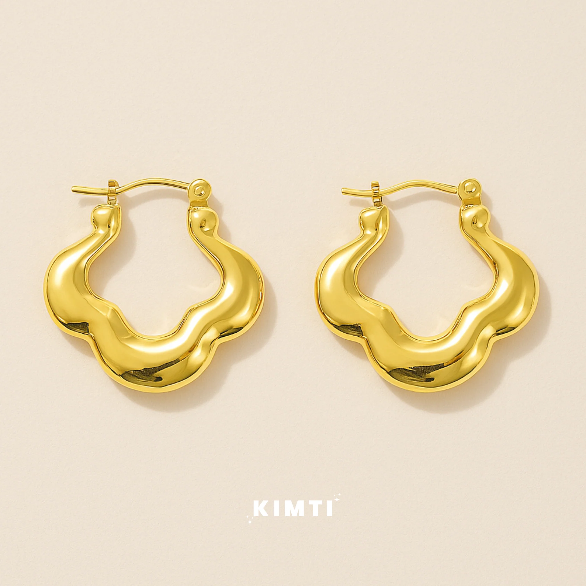 18k Gold Plated Tarnish Korean Anti Tarnish Hoop Earring - Image 2