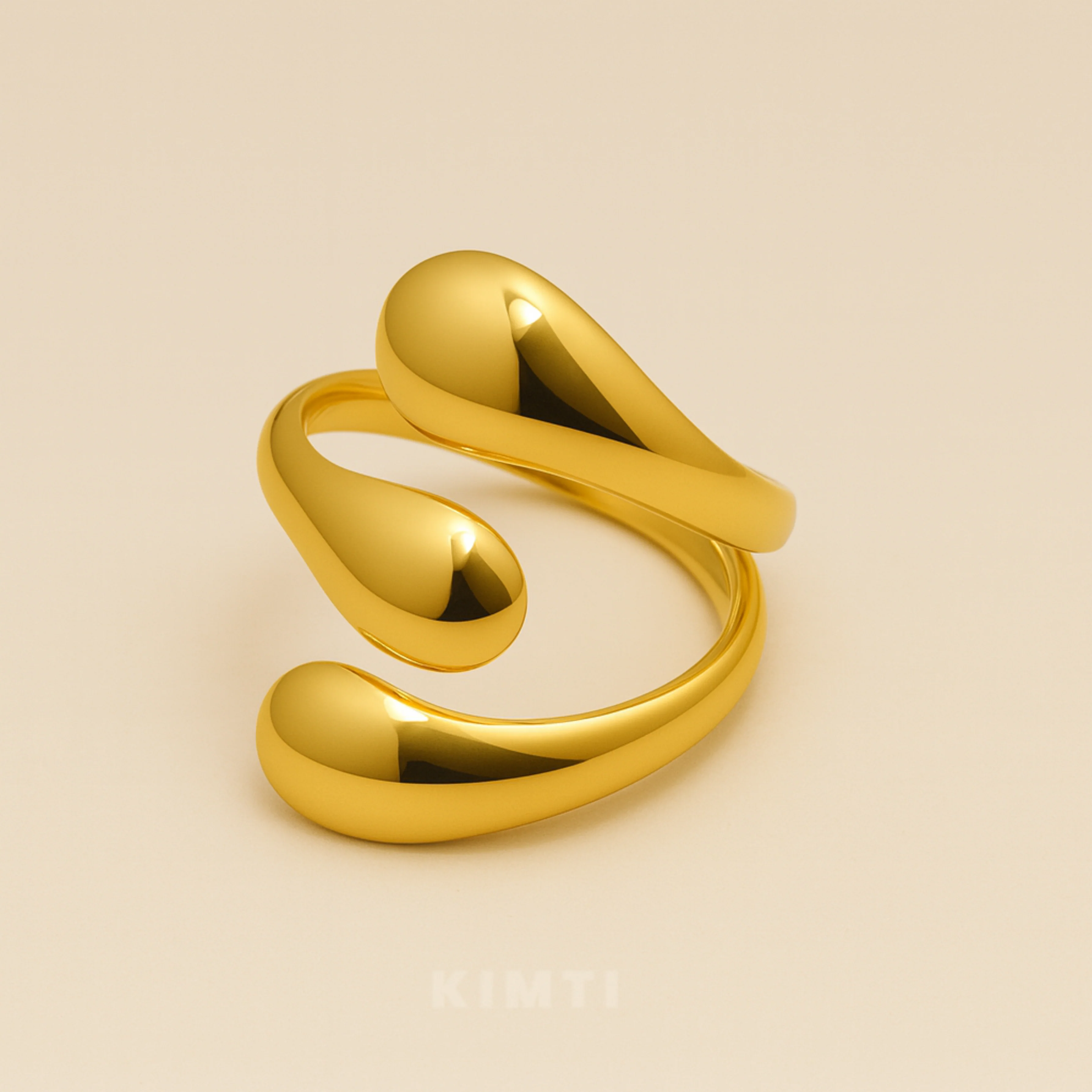 18K Gold Plated Waterdrop Wrap Ring