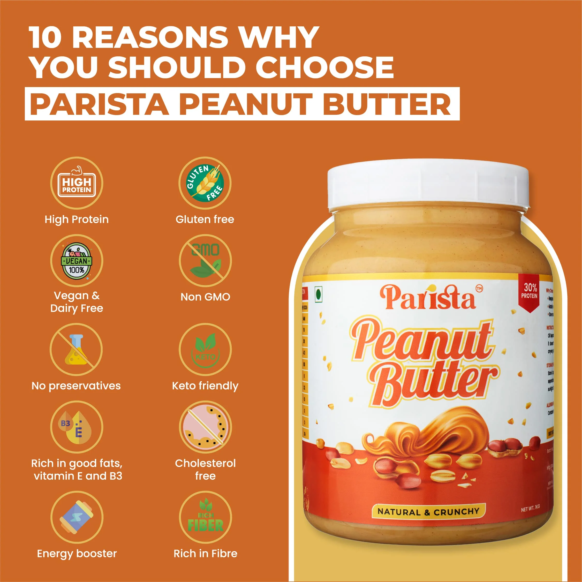 1KG Natural & Crunchy Peanut Butter - Image 4