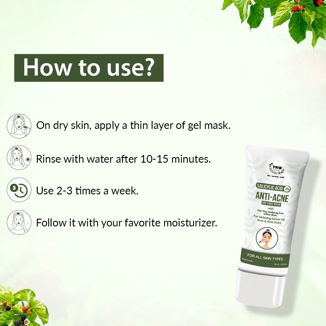 2% Salicylic Acid Anti-acne Gel Face Mask for Spot-free Skin. - Image 4