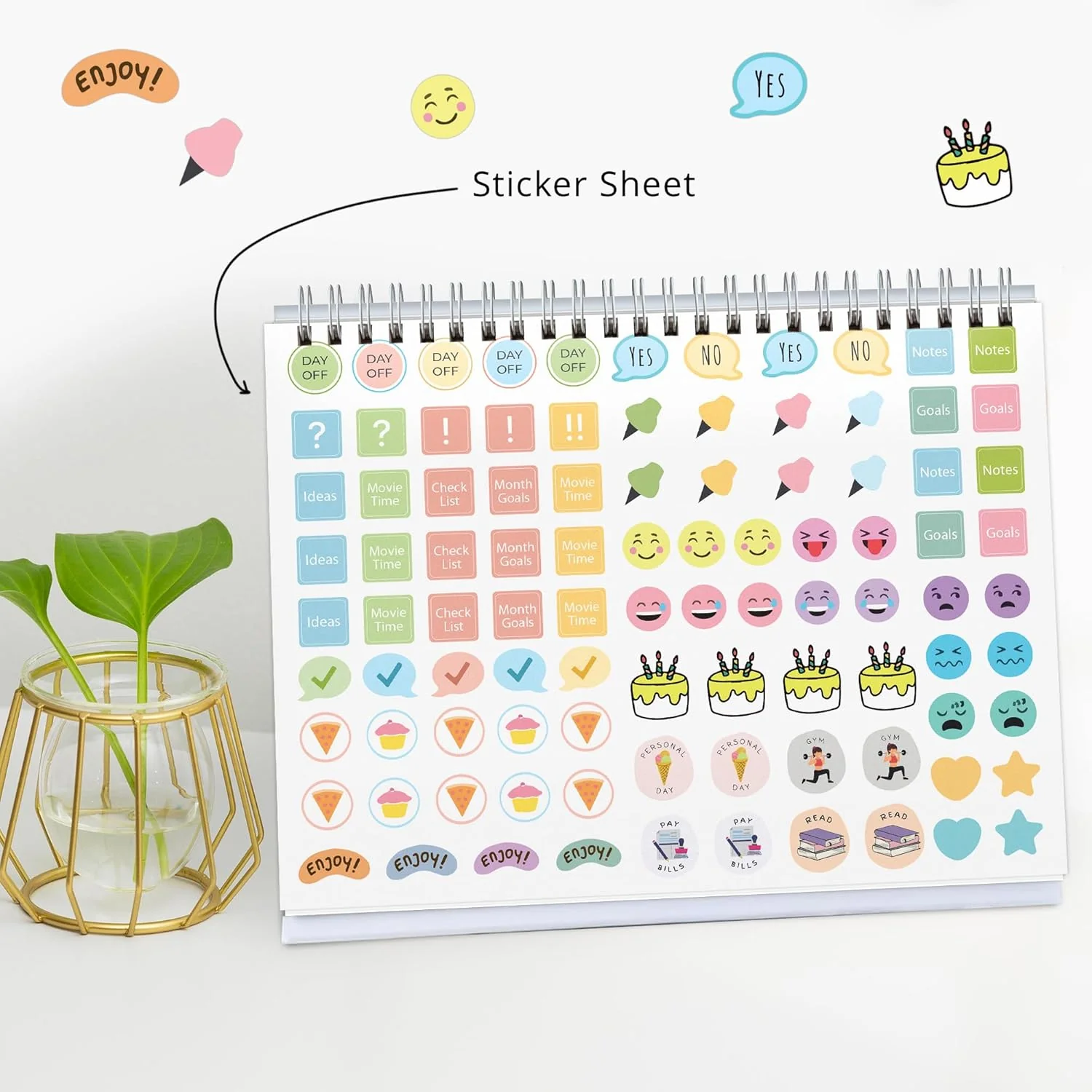 2025 Desk Calendar With To-do List Planner and Sticker Sheet - Landscapes - Image 3