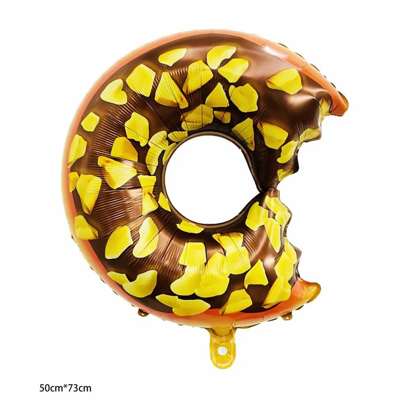 21 Inch Donut Shaped Foil Balloon (Brown) (Pack of 1) - Image 2