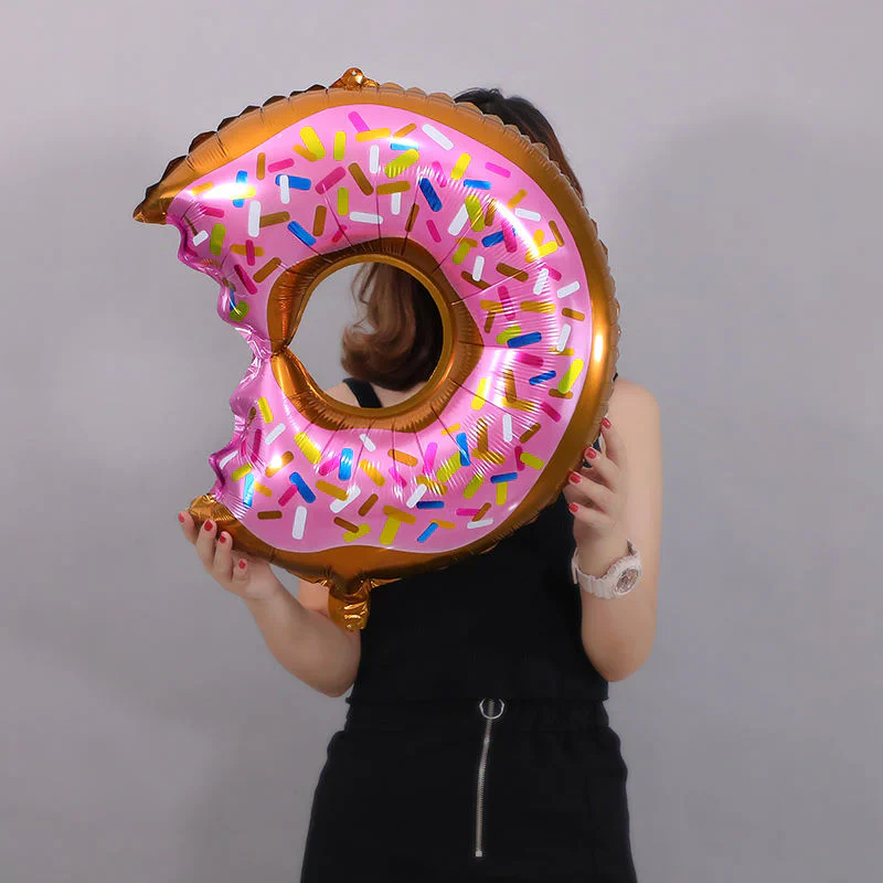 21 Inch Pink Donut Shaped Foil Balloon (Multicolor) (Pack of 1) - Image 3