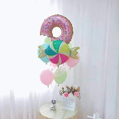 21 Inch Pink Donut Shaped Foil Balloon (Multicolor) (Pack of 1) - Image 6