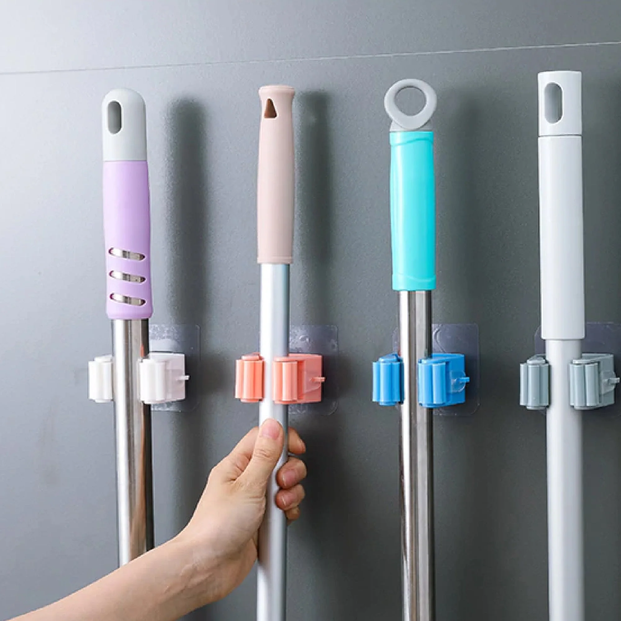 Magic Sticker Series Self Adhesive Mop and Broom Holder - Image 6