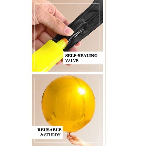 22 Inch Black Color 4D Round Aluminum Foil Balloon - Image 3