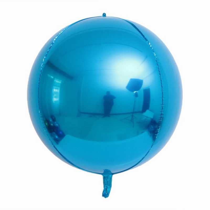 22 Inch Blue Color 4D Round Aluminum Foil Balloon