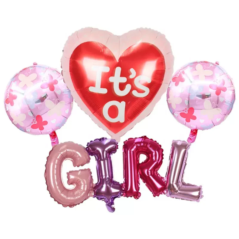 22 Inch Its A Girl Decoration Foil Balloons (Multicolor) (Pack of 4)