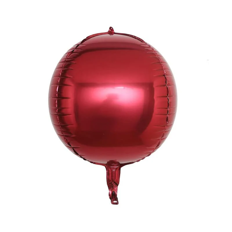 22 Inch Red Color 4D Round Aluminum Foil Balloon