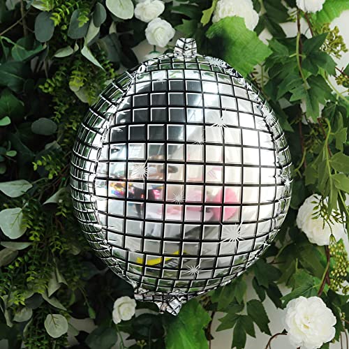 22 Inch Silver Aluminum Foil Mirror Metallic Disco Ball Accessories Balloons - Image 3
