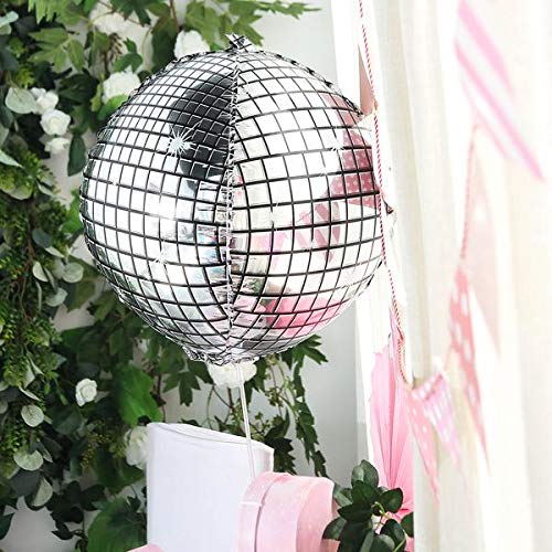 22 Inch Silver Aluminum Foil Mirror Metallic Disco Ball Accessories Balloons - Image 4