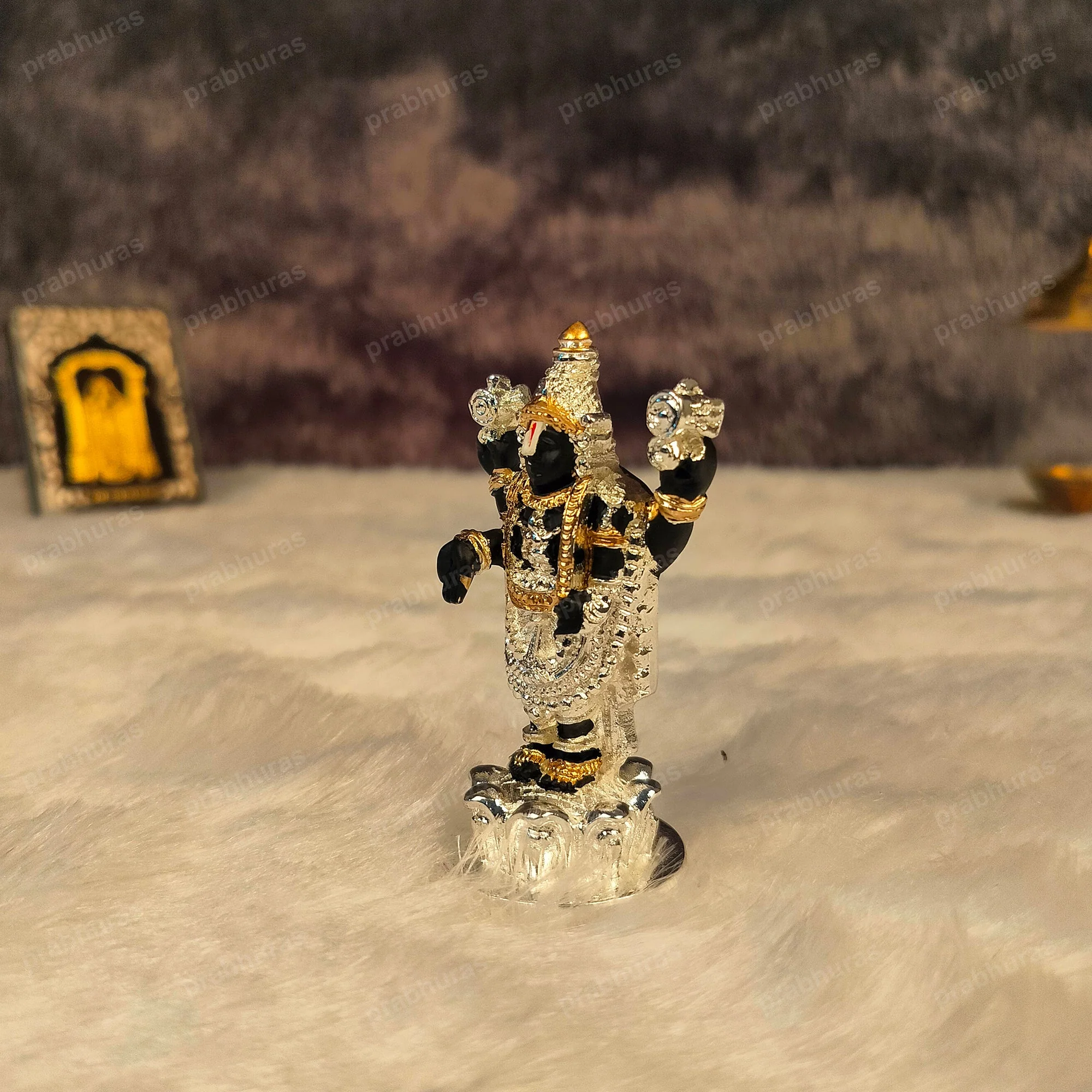 24 Carat Gold and 999 Pure Silver Coated Tirupati Balaji Idol - Image 15