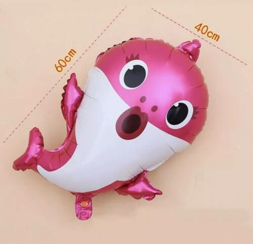 25 Inch Baby Shark Shaped Foil Balloon Pack of 5pcs (Multicolor) - Image 3