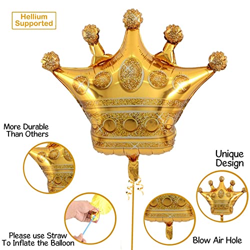 26 Inch Multicolor Prince Crown Foil Balloon (Pack of 7) - Image 2
