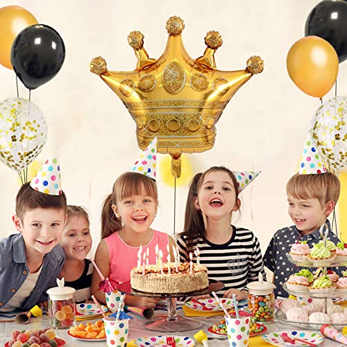 26 Inch Multicolor Prince Crown Foil Balloon (Pack of 7) - Image 4