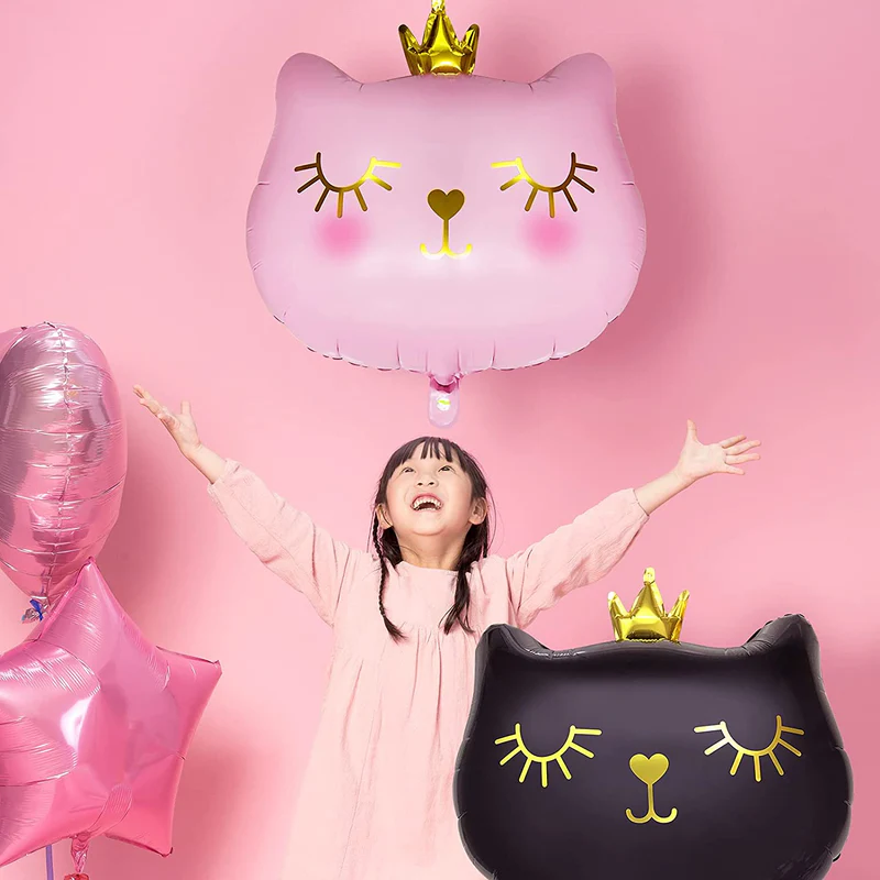 26 Inch Pink Kitty Princess Balloon (Pack of 1) - Image 4