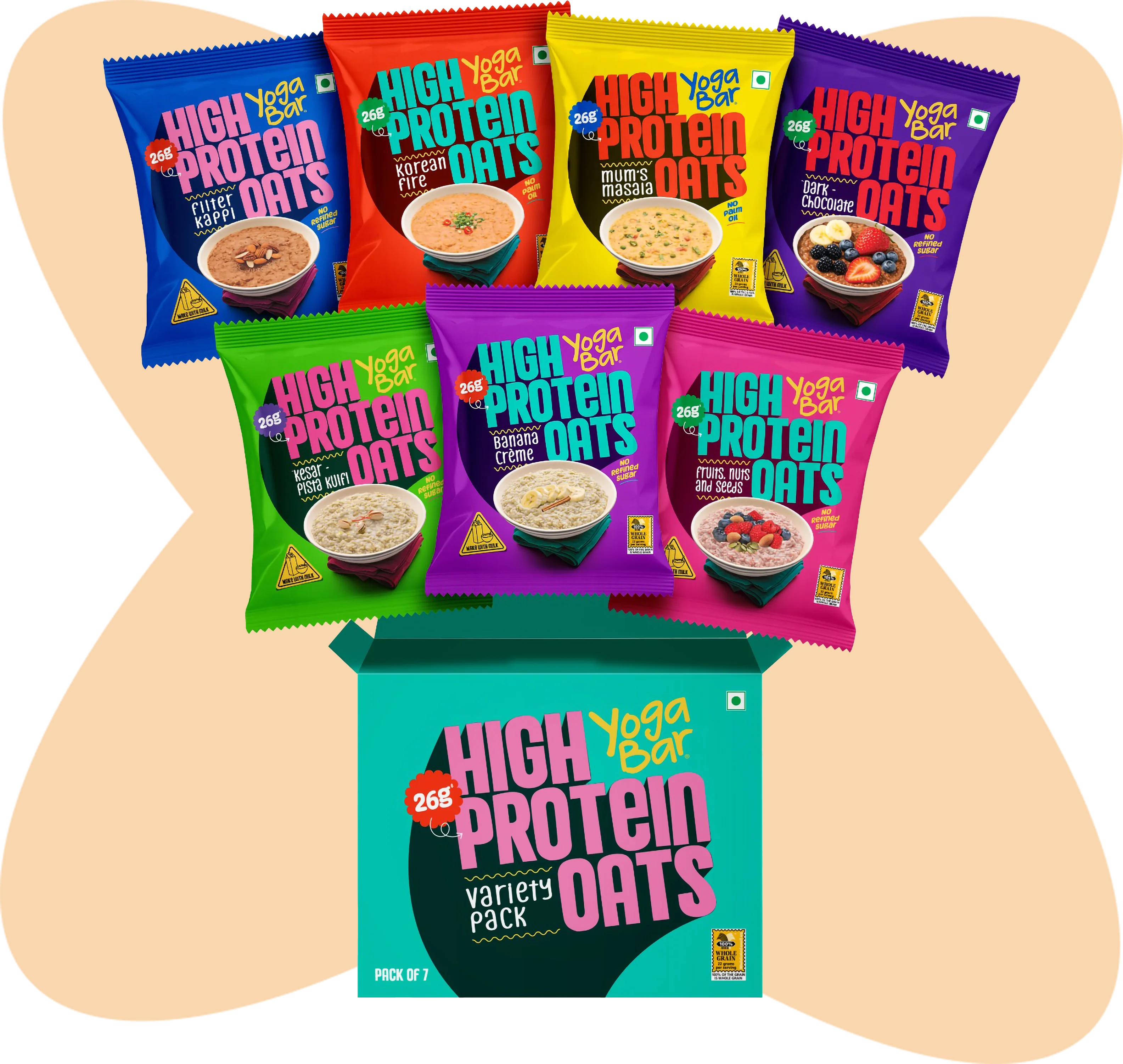 26g High Protein Oats Variety Pack - 7 flavours 330g - Image 187