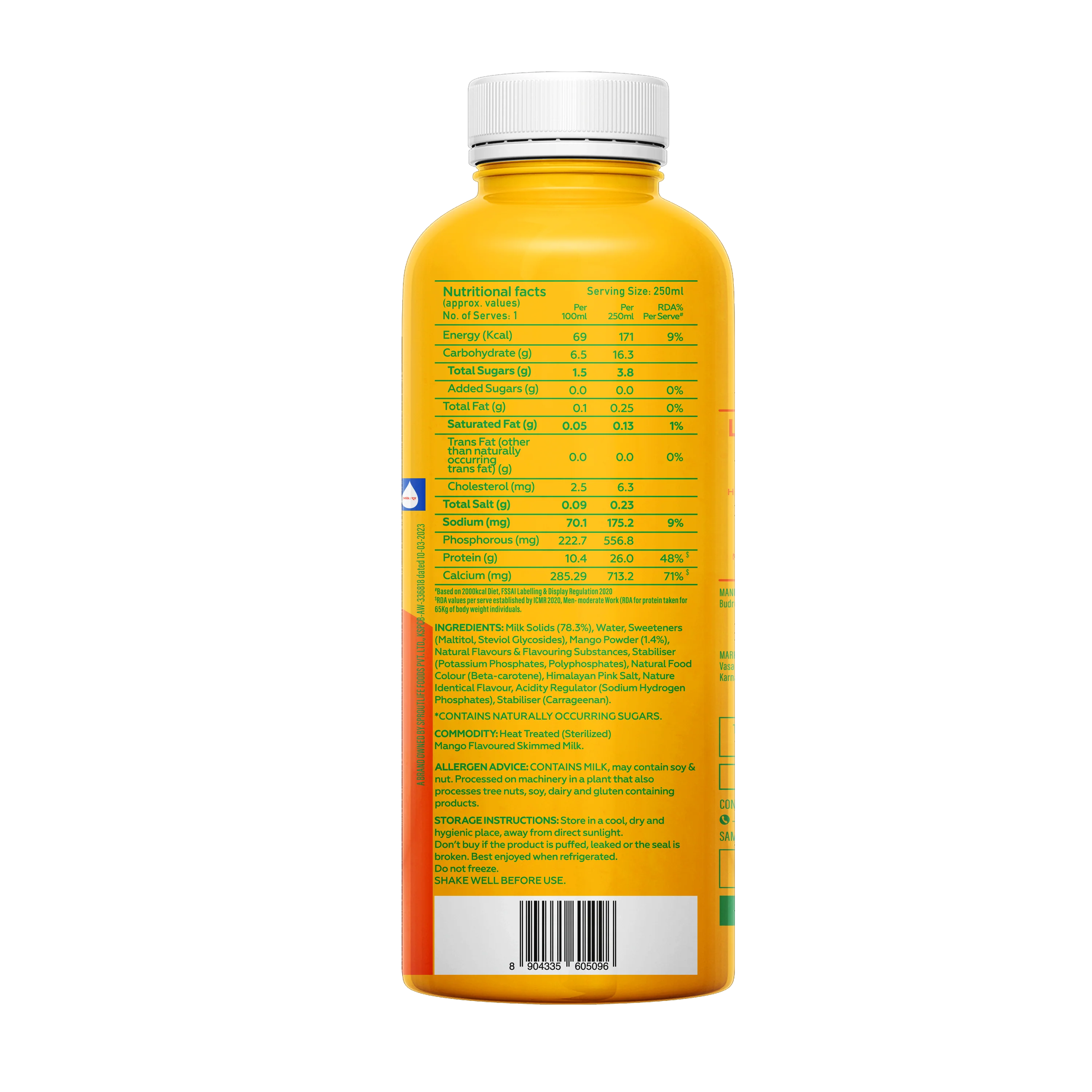 26g Protein Shake Mango Rizz - 250ml/bottle - Image 7