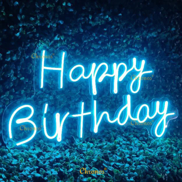 27 Inch Happy Birthday Led Neon Light Sign (Skyblue)(Pack of 1) - Image 3
