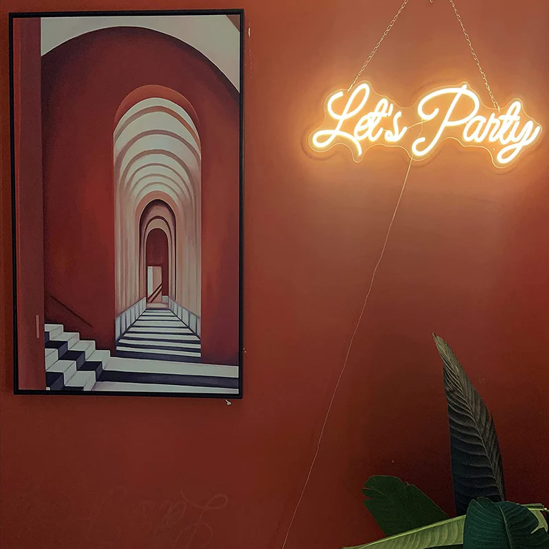 27 Inch Lets Party Led Neon Light Sign (Warm White)(Pack of 1) - Image 4