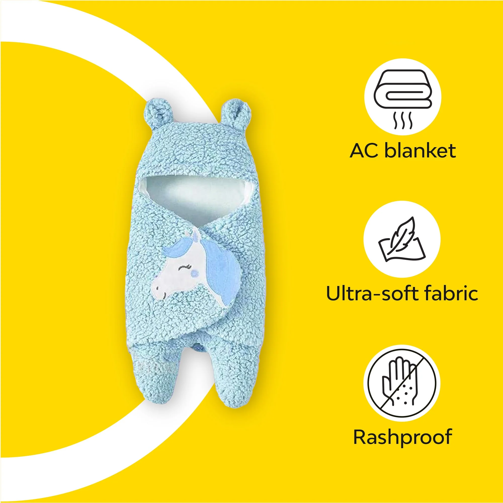 3-In-1 Fleece Unicorn Hooded Wrap With Velcro Lock | Set Of 2 - Image 20
