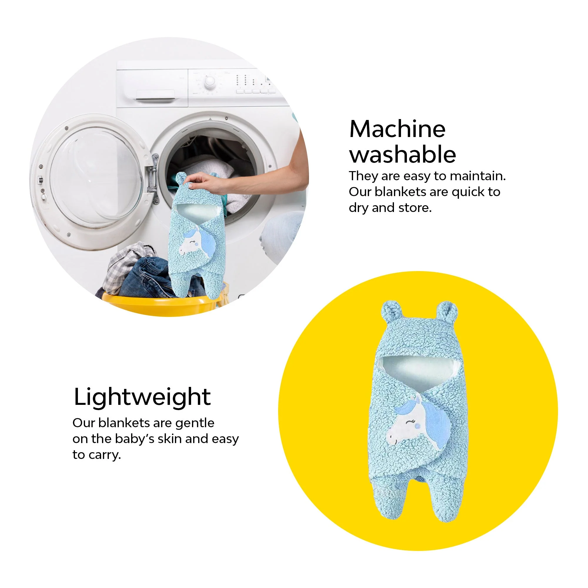 3-In-1 Fleece Unicorn Hooded Wrap With Velcro Lock | Set Of 2 - Image 21