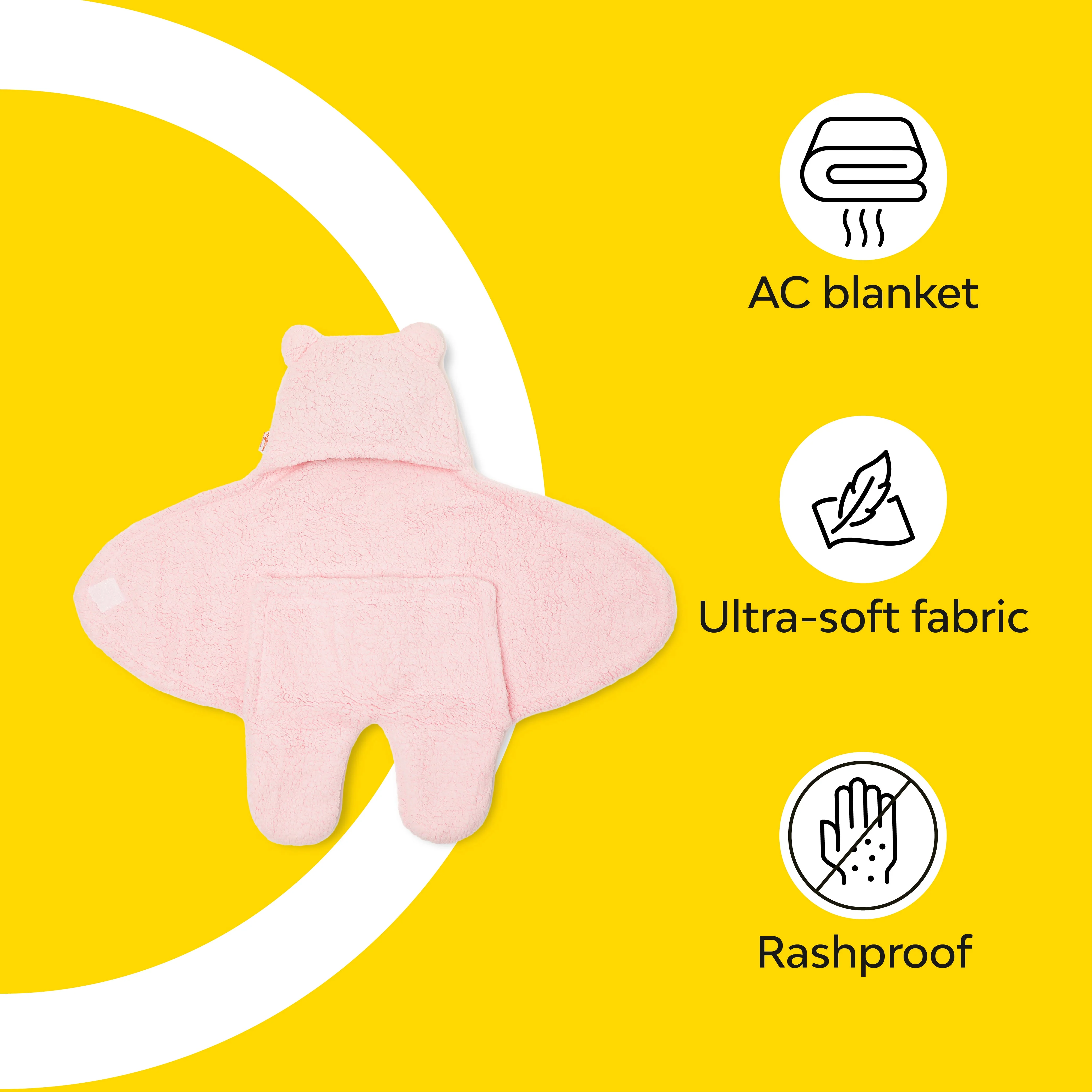 3-In-1 Hooded Baby Blanket Wrapper With Velcro Lock - Set Of 2 - Image 7