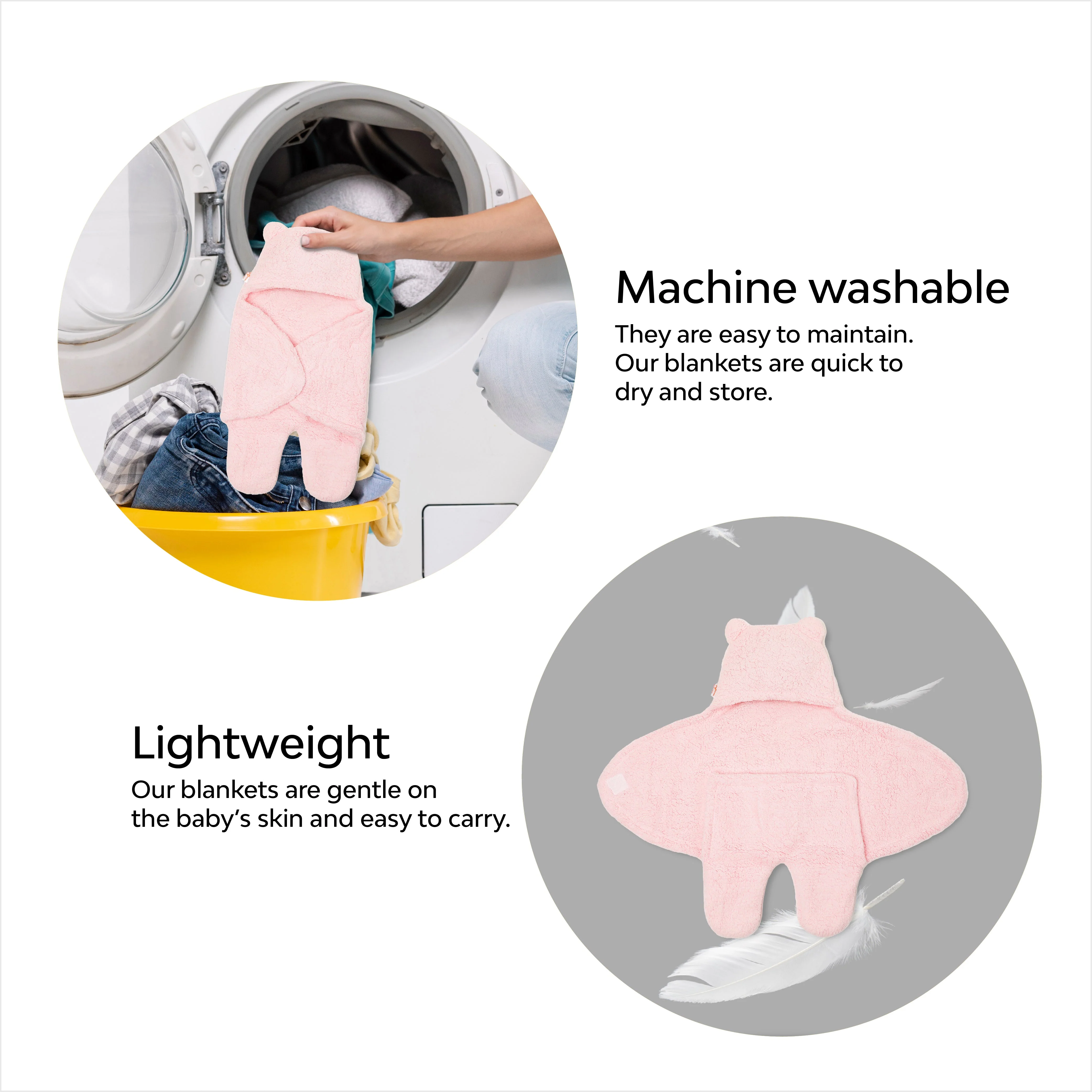 3-In-1 Hooded Baby Blanket Wrapper With Velcro Lock - Set Of 2 - Image 9