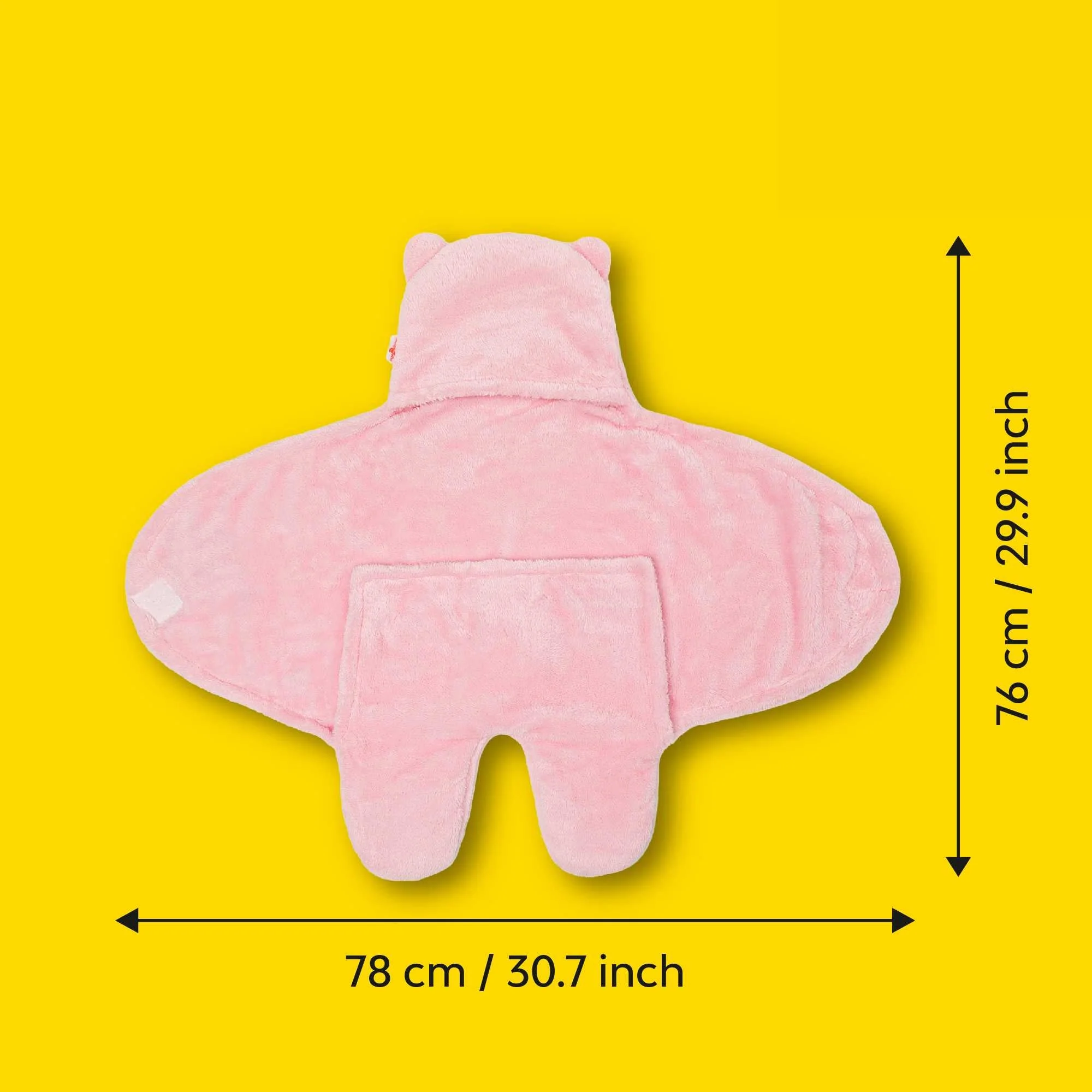 3-In-1 Unicorn Hooded Baby Blanket Wrapper With Velcro Lock - Image 8
