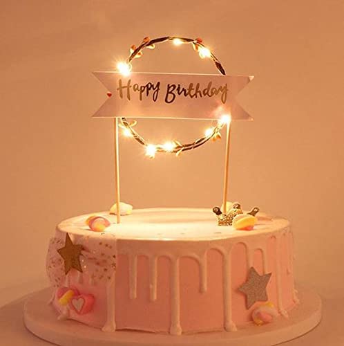 3 Inch Happy Birthday Round Multicolor Led Cake Toppers  Supplies - Image 3