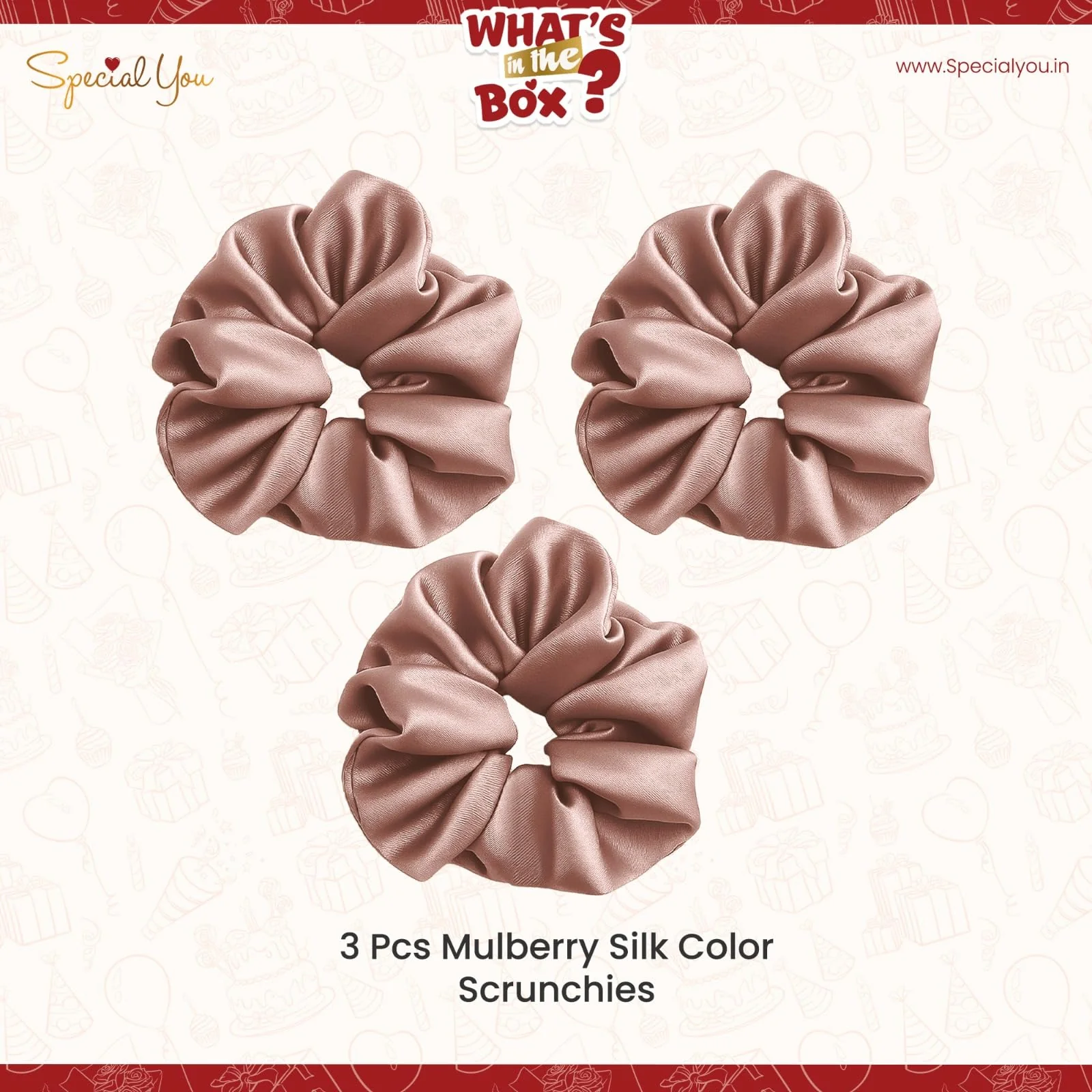 3 Mulberry Hair Scrunchies - Image 3