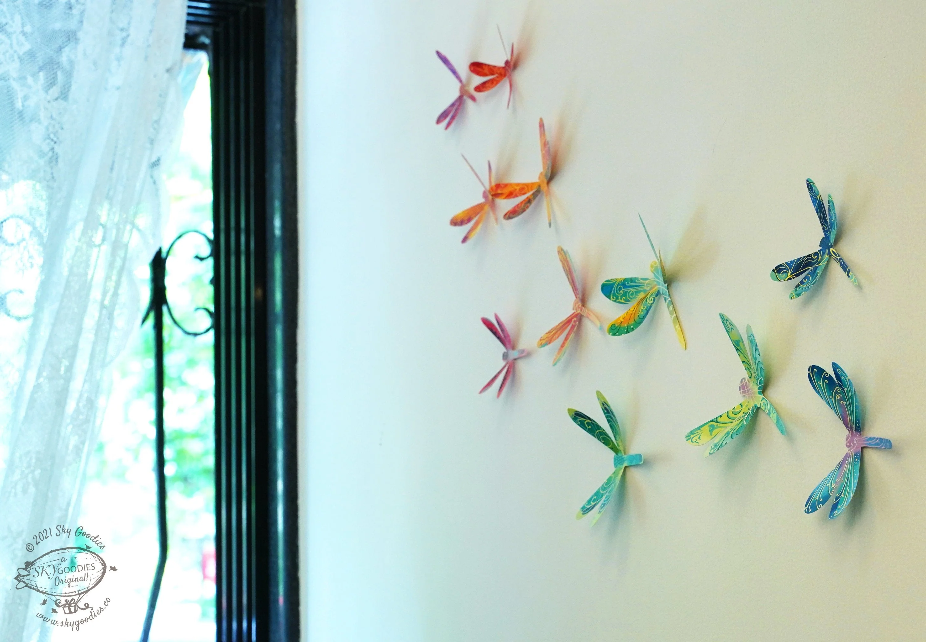 3 packs of 24 Decorative Paper Dragonflies = 72 Dragonflies - Image 4